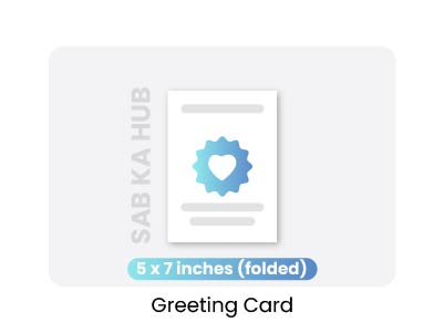 Folded greeting card design for birthdays and holidays