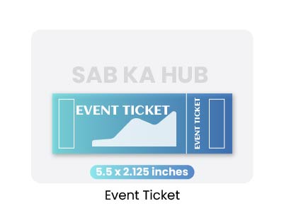 Printable event ticket design for concerts and raffles