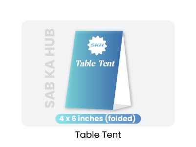 Foldable table tent design for restaurants and promotions