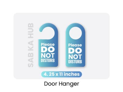 Promotional door hanger design for hotels and marketing