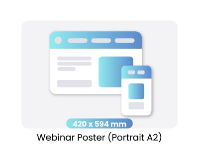 Promotional webinar poster for digital and print