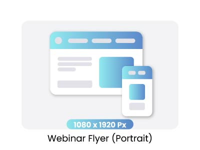 Portrait webinar flyer for email and web promotion