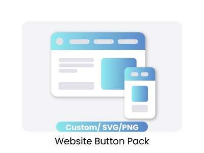 Set of custom website buttons for CTAs and navigation