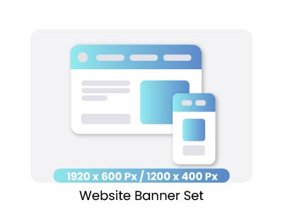 Hero and section banner set for modern websites